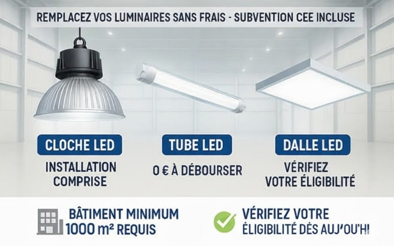 éclairage LED intérieur professionnel entrepôt