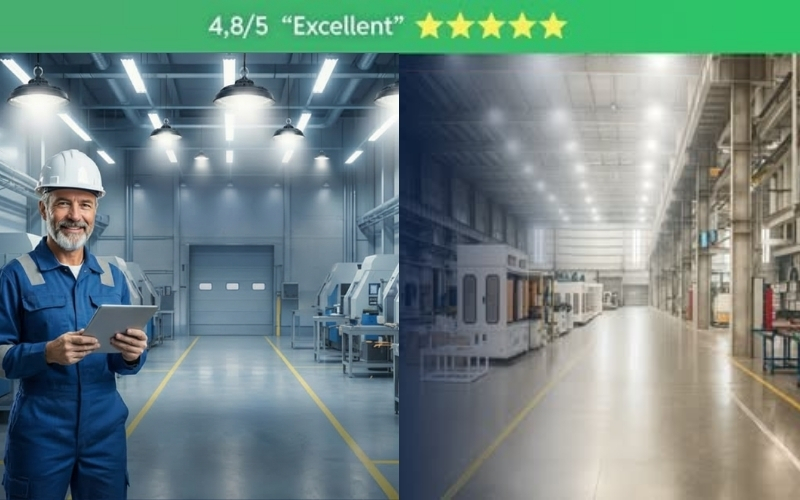 installation éclairage à LED industriel